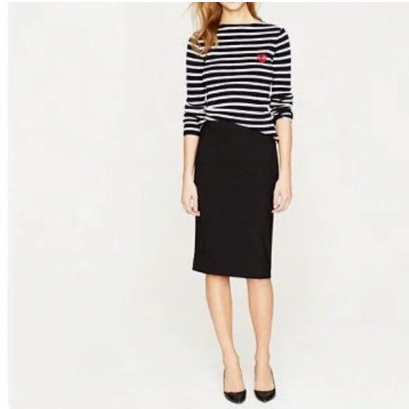 J. Crew Elegant Black Pencil Wool Lined Skirt Size 12 NWOT PRICE IS FIRM - Picture 1 of 8